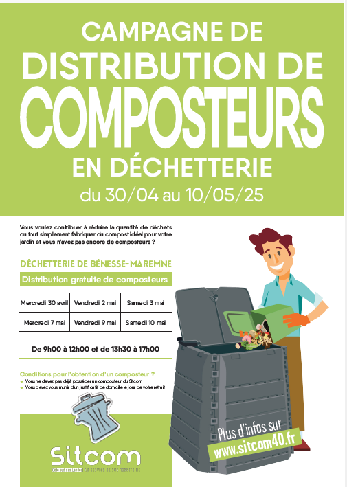 Déchetterie de Labenne : distribution gratuite de composteurs